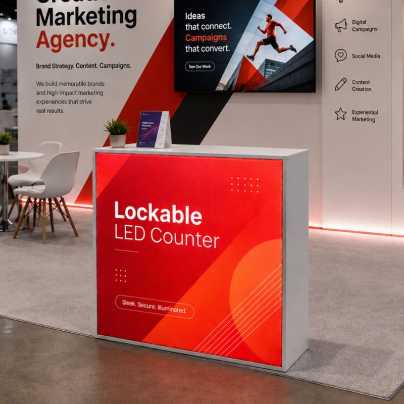 Lockable LED Exhibition Counter