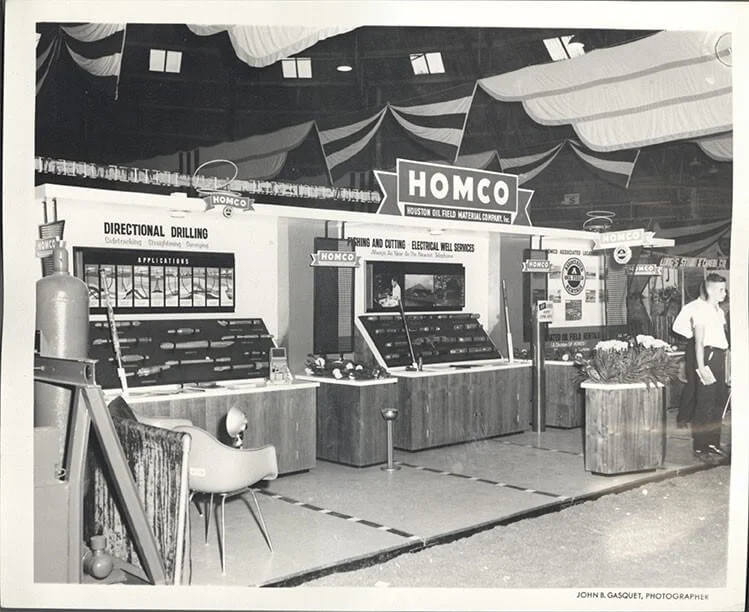 A photograph of an exhibition stand from the 1960s