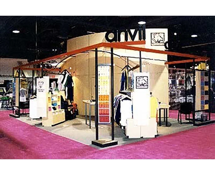 A photograph of an exhibition stand from the 1990s